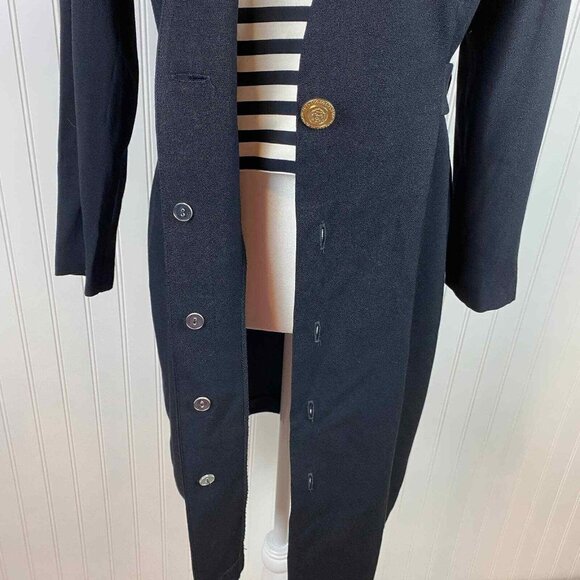 Taurus II Dress Womens 6 Petite Black Nautical Button Front Career Made USA VTG - Picture 5 of 9